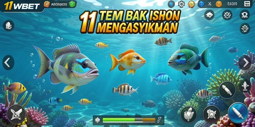 Tampilan gameplay 11WBET yang seru dengan aksi tembak ikan.