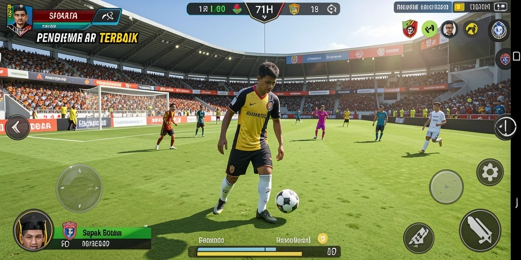 Gameplay 71H yang menarik dengan aksi sepak bola seru.