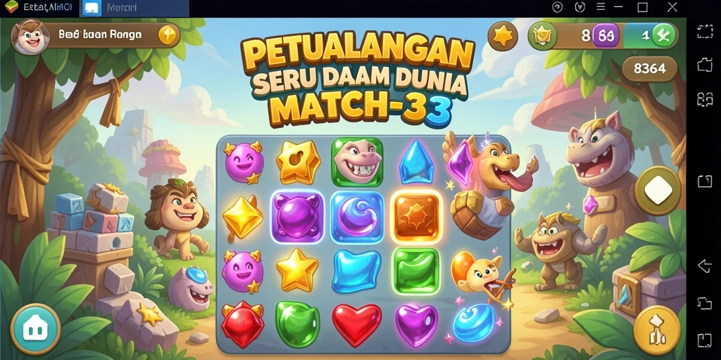 Tangkapan layar utama 8364 menampilkan gameplay seru Match-3.