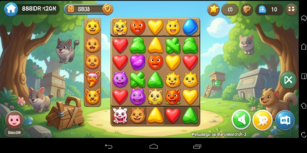 Tampilan seru gameplay Match-3 yang menantang.