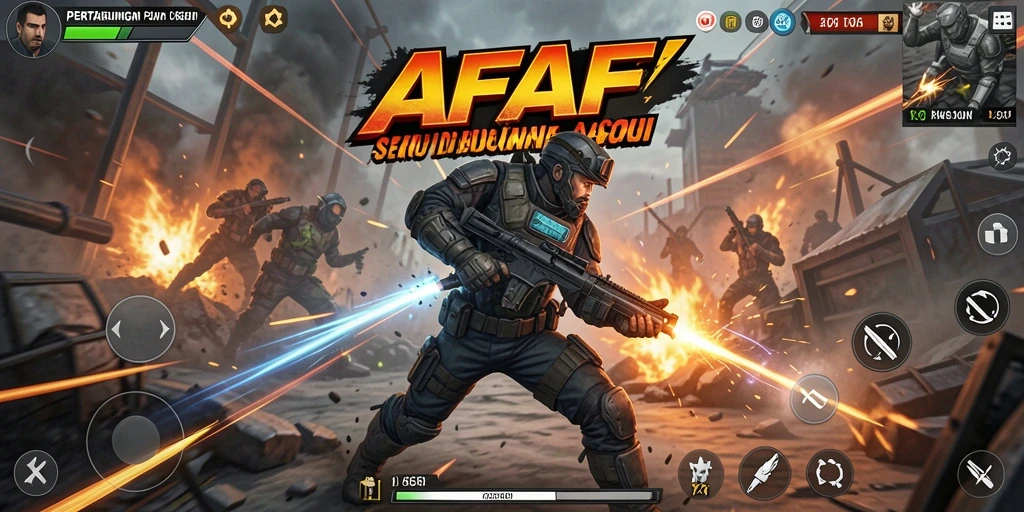 Tangkapan layar gameplay AFAF dengan aksi seru di lapangan.