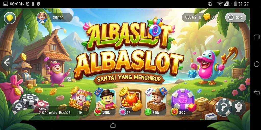Gameplay mengasyikkan dari ALBASLOT dengan warna-warna cerah dan efek suara menarik.