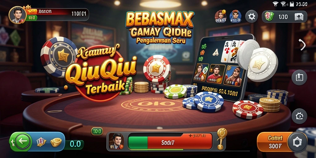 Tampilan gameplay seru dalam BEBASMAX yang penuh aksi QiuQiu.