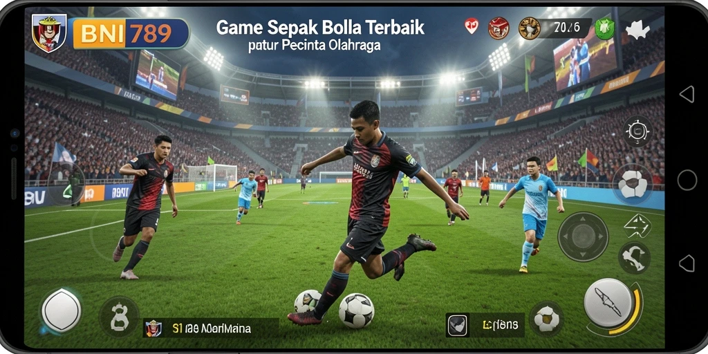 Tangkapan layar gameplay BNI789 yang mendebarkan dan penuh aksi sepak bola.
