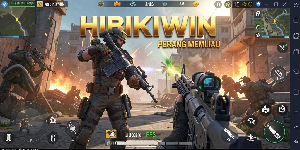 Screenshot gameplay HIBIKIWIN yang intens dan mendebarkan.