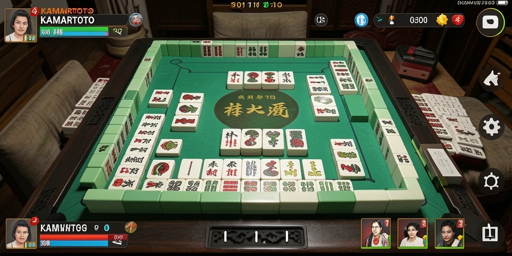 Screenshot gameplay KAMARTOTO menampilkan keseruan bermain Mahjong.