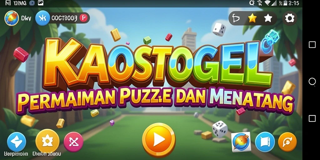 Tampilan gameplay KAOSTOGEL yang menawan dan penuh tantangan puzzle.