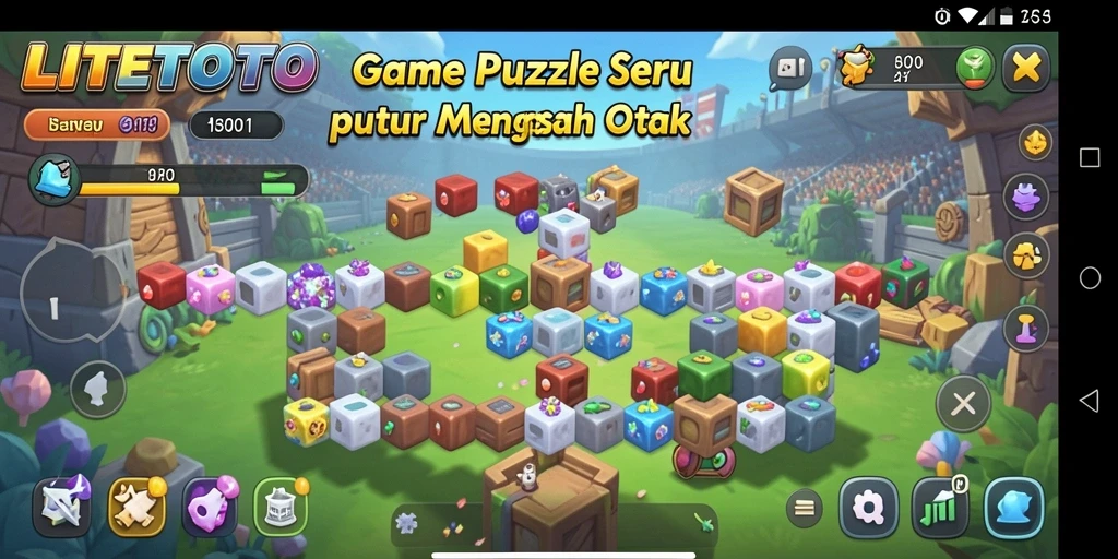 Gameplay LITETOTO menampilkan berbagai teka-teki menantang dan grafis menarik.
