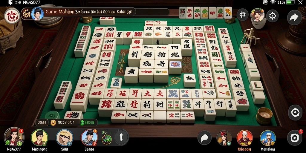 Screenshot gameplay NGASO77 yang menampilkan tantangan Mahjong.