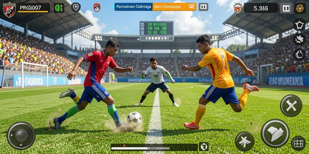 Gameplay seru dari PRG007 yang menampilkan aksi olahraga penuh semangat.