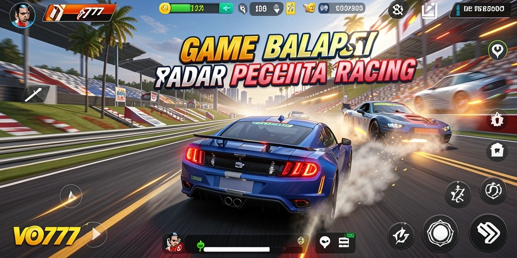 Screenshot menampilkan aksi balap seru dalam game VO777.